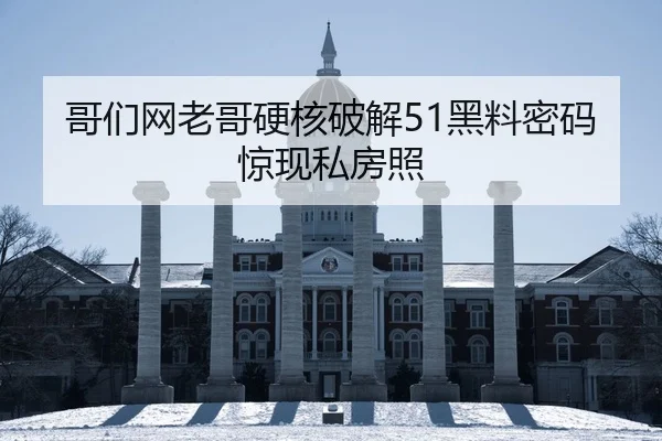 哥们网老哥硬核破解51黑料密码惊现私房照